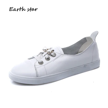 EARTH STAR Casual White Shoes Women Brand Platform Sneakers Rhinestone Real Leather Flats Lady chaussure Female footware Crystal
EARTH STAR Casual White Shoes Women Brand Platform Sneakers Rhinestone Real Leather Flats Lady chaussure Female footware Crystal