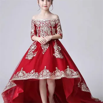 2019 Girls Clothes Fashion Red wine Embroidery Flower Catwalk Dress Drag the floor Party Dress Trailling Princess Dresses D19
2019 Girls Clothes Fashion Red wine Embroidery Flower Catwalk Dress Drag the floor Party Dress Trailling Princess Dresses D19