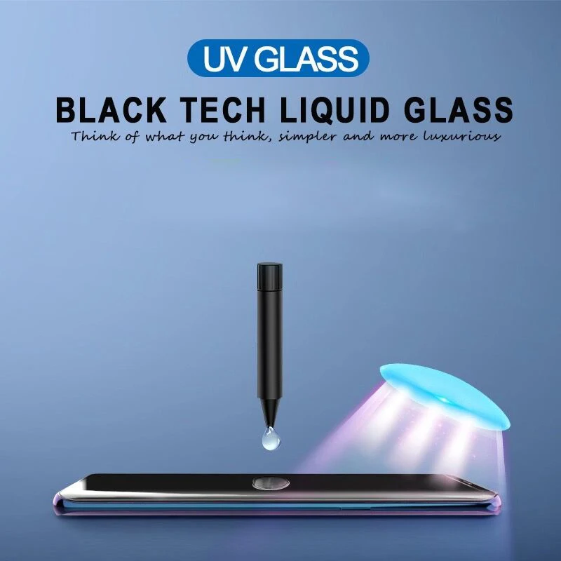 Фото Примечание 9 Экран протектор UV жидкого стекла полный клей пленка для Samsung Galaxy S8 S9 8