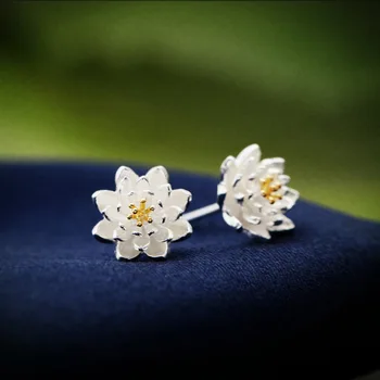 Fashion Pure Silver Color Lotus Flower Stud Earrings Jewelry For Women Pendientes Brincos Fashion Jewelry
Fashion Pure Silver Color Lotus Flower Stud Earrings Jewelry For Women Pendientes Brincos Fashion Jewelry