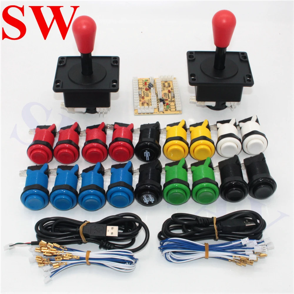 2 player DIY KITS PC game Arcade USB Controller with American Style joystick Happ 1P/2P style Push Button USB Encoder kit parts
2 player DIY KITS PC game Arcade USB Controller with American Style joystick Happ 1P/2P style Push Button USB Encoder kit parts