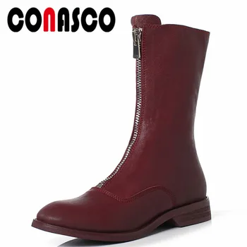 CONASCO Brand Women Genuine Leather Mid-calf Motorcycle Boots High Heels Autumn Winter Martin Shoes Woman Sexy Punk Club Boots
CONASCO Brand Women Genuine Leather Mid-calf Motorcycle Boots High Heels Autumn Winter Martin Shoes Woman Sexy Punk Club Boots