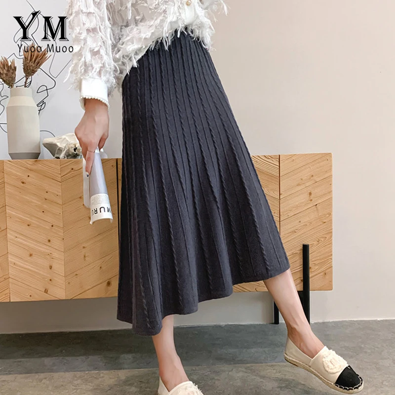 YuooMuoo Warm Wool Knitted Twist Winter Skirt 2019 Korean Style Women Black A Line High Waist Skirt Elegant Ladies Midi Skirt
YuooMuoo Warm Wool Knitted Twist Winter Skirt 2019 Korean Style Women Black A Line High Waist Skirt Elegant Ladies Midi Skirt