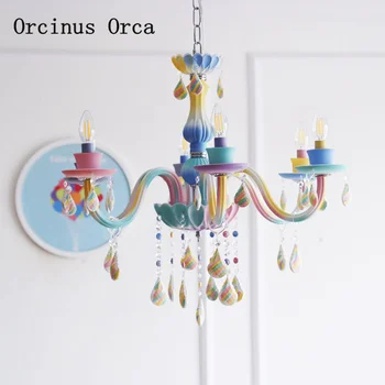 European Rainbow Candle Crystal Chandelier Restaurant Children's Room Lamp American Creative Cartoon LED Candy Glass Chandelier
European Rainbow Candle Crystal Chandelier Restaurant Children's Room Lamp American Creative Cartoon LED Candy Glass Chandelier