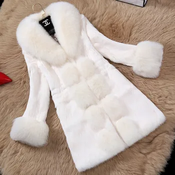Faux Rex rabbit hair ladies fur coat long section 2018 new fox fur collar coat imitation fur women's clothing H7
Faux Rex rabbit hair ladies fur coat long section 2018 new fox fur collar coat imitation fur women's clothing H7