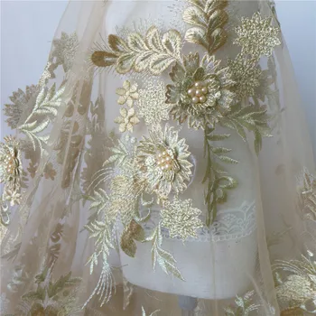 African Lace Fabric Champagne/White Tulle Mesh Fabric Embroidery Fabric With Pearls DIY Home Party Decor-9 Pieces Appliques
African Lace Fabric Champagne/White Tulle Mesh Fabric Embroidery Fabric With Pearls DIY Home Party Decor-9 Pieces Appliques