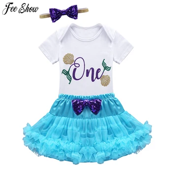 First 1st Birthday Outfits Kid Baby Girls Glittery Shell Number One Printed Romper Blue Tutu Tulle Skirt Toddler Infant Set
First 1st Birthday Outfits Kid Baby Girls Glittery Shell Number One Printed Romper Blue Tutu Tulle Skirt Toddler Infant Set
