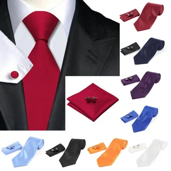 Solid Neck Tie for Men Necktie Pocket Square Cufflinks Wedding Party Silk Tie Set Business Classic Red Blue Black 
Solid Neck Tie for Men Necktie Pocket Square Cufflinks Wedding Party Silk Tie Set Business Classic Red Blue Black