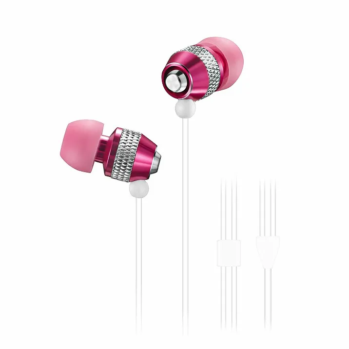 Wallytech WEA-081 METAL earphone hotpink