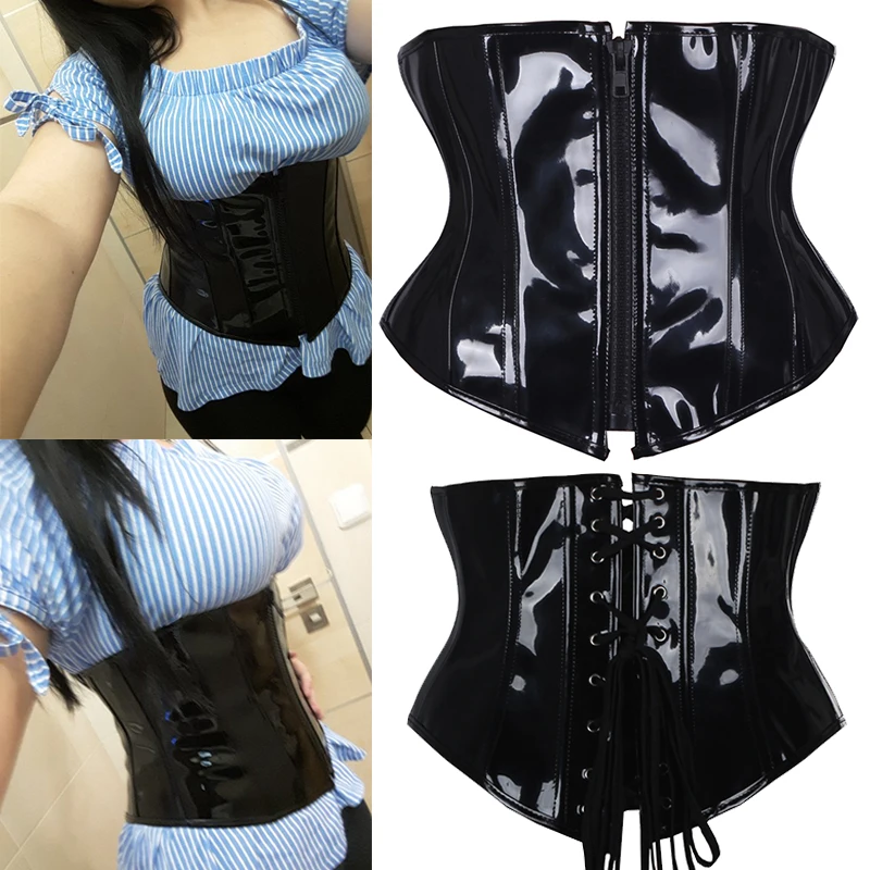 New Ladies Slimming Sexy PVC Lingerie Plastic Steel Boned Corset Hot Wide Underbust Waist Belt Corset Top Plus Size Corselet
New Ladies Slimming Sexy PVC Lingerie Plastic Steel Boned Corset Hot Wide Underbust Waist Belt Corset Top Plus Size Corselet