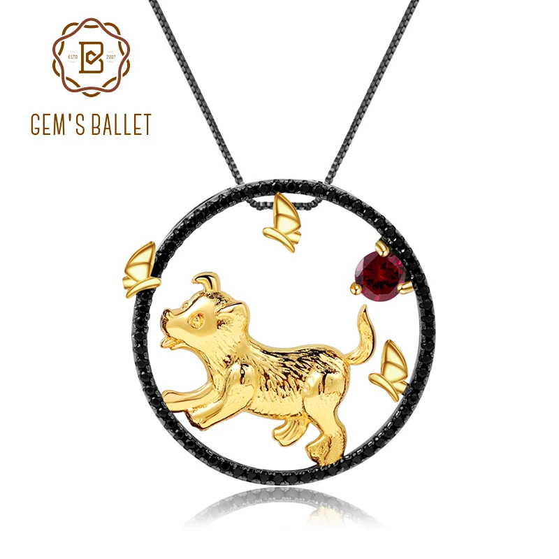 GEM'S BALLET 925 Sterling Silver Pendant Necklace For Women Natural Red Garnet Gemstone Handmade Loyalty Dog Zodiac Jewelry
GEM'S BALLET 925 Sterling Silver Pendant Necklace For Women Natural Red Garnet Gemstone Handmade Loyalty Dog Zodiac Jewelry