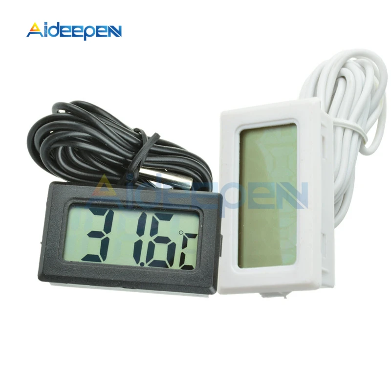 Mini LCD Digital Thermometer with 2M temperature sensor probe Black/White Fridge Freezer Temperature Meter Controller
Mini LCD Digital Thermometer with 2M temperature sensor probe Black/White Fridge Freezer Temperature Meter Controller