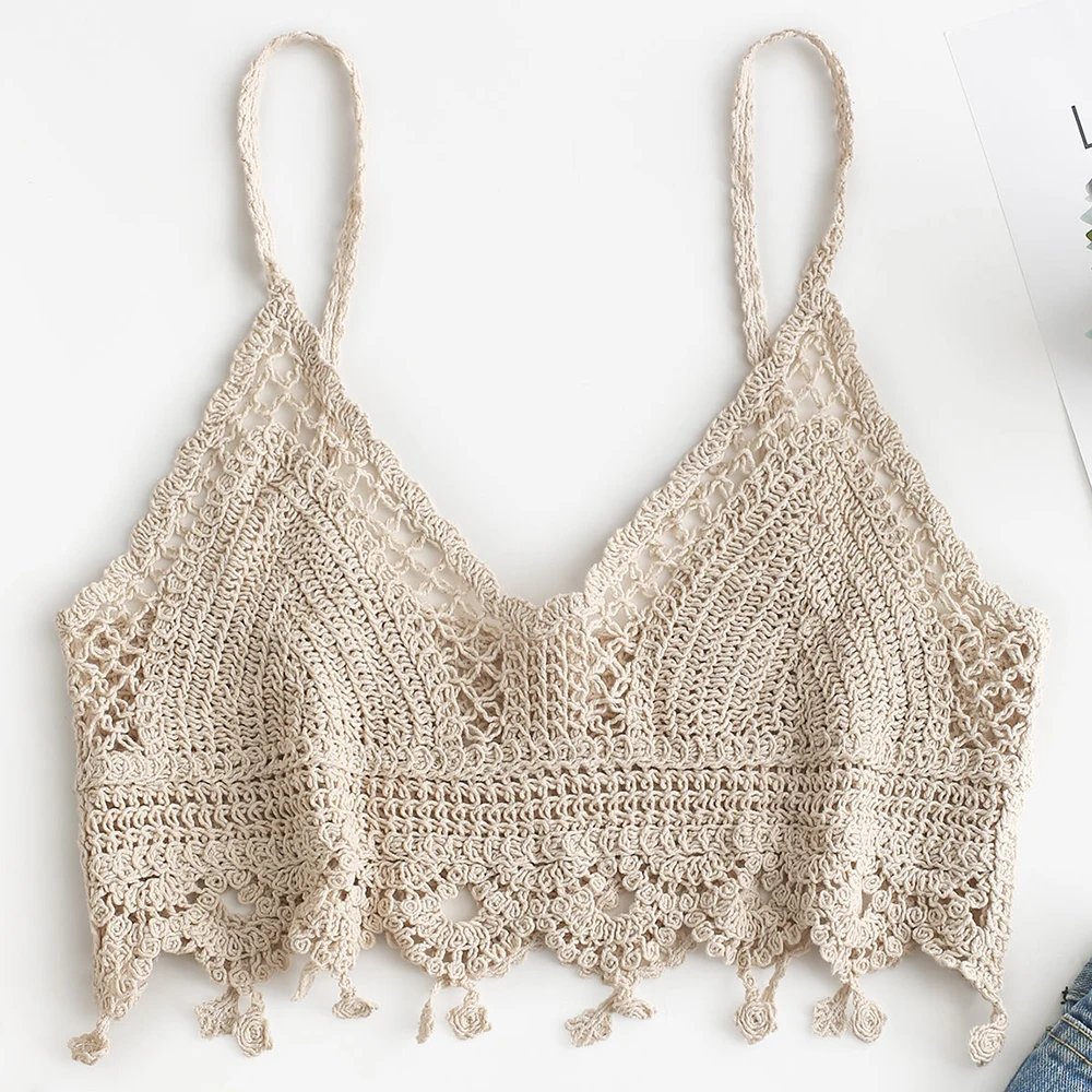 ZAFUL Bohemian Beach Crop Tops Crochet Scalloped Cropped Cami Top Sexy Spaghetti Strap Solid Summer Tops Nonelastic Knit Tanks
ZAFUL Bohemian Beach Crop Tops Crochet Scalloped Cropped Cami Top Sexy Spaghetti Strap Solid Summer Tops Nonelastic Knit Tanks