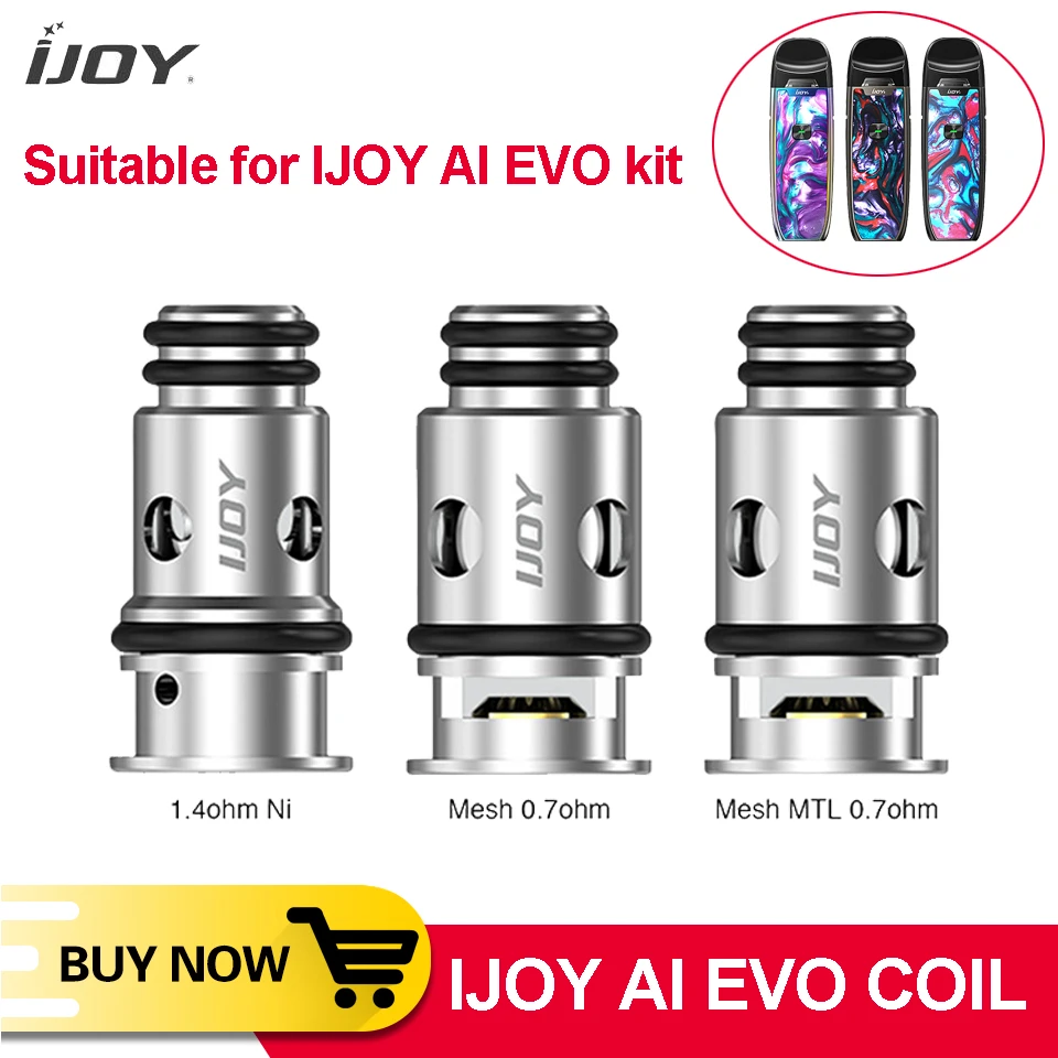 5pcs Original IJOY AI EVO vape Replacement 0.7ohm Mesh Coils 1.4ohm coil E-cigarette accessories Coil pro for IJOY AI EVO Kit
5pcs Original IJOY AI EVO vape Replacement 0.7ohm Mesh Coils 1.4ohm coil E-cigarette accessories Coil pro for IJOY AI EVO Kit