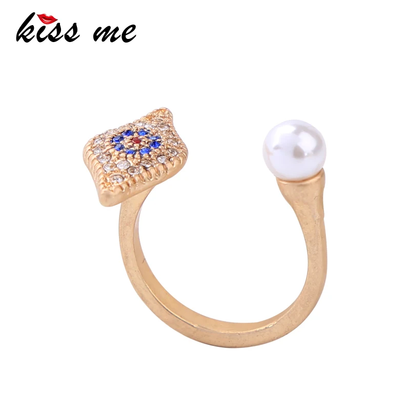 KISS ME Imitation Pearl Rhinestone Eye Engagement Rings for Women 2018 Korean Trendy Gold Color Alloy Open Finger Ring Jewelry
KISS ME Imitation Pearl Rhinestone Eye Engagement Rings for Women 2018 Korean Trendy Gold Color Alloy Open Finger Ring Jewelry