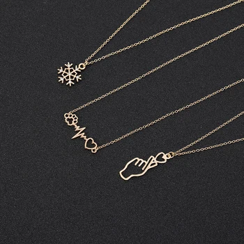 10PCS I Heart Love You Hand Gestures Sign Language Necklace Dog Paw Heartbeat Wave Necklace Snowflake Chain Necklaces for Women
10PCS I Heart Love You Hand Gestures Sign Language Necklace Dog Paw Heartbeat Wave Necklace Snowflake Chain Necklaces for Women