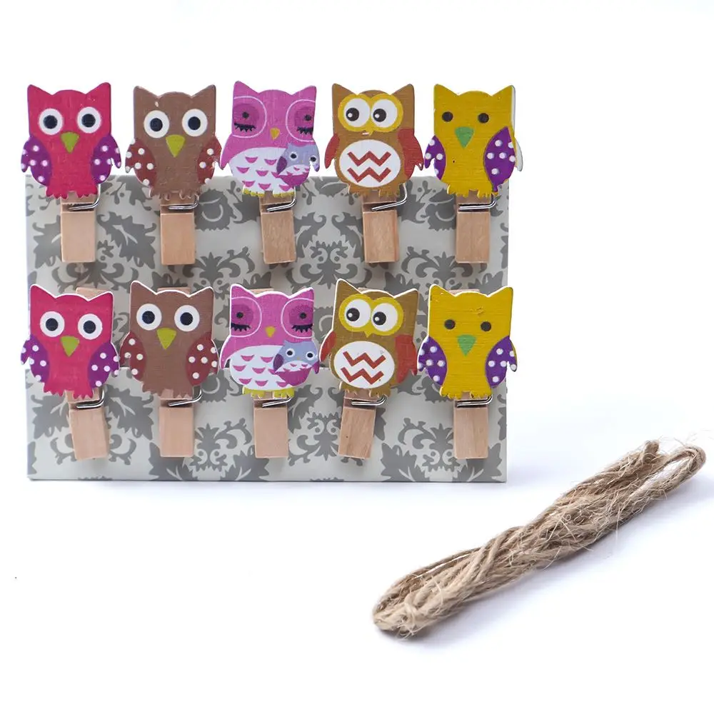 10pcs/bag +1 Line Cute Owl Wooden Clip Photo Paper Craft DIY Clips With Hemp Rope Embellishment Photo Holder
10pcs/bag +1 Line Cute Owl Wooden Clip Photo Paper Craft DIY Clips With Hemp Rope Embellishment Photo Holder
