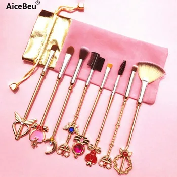 AiceBeu 8Pcs Gold Cardcaptor Sakura Sailor Moon Brand Makeup Brushes Set Cosmetic Powder Foundation Eyeshadow Brush Make Up Tool
AiceBeu 8Pcs Gold Cardcaptor Sakura Sailor Moon Brand Makeup Brushes Set Cosmetic Powder Foundation Eyeshadow Brush Make Up Tool