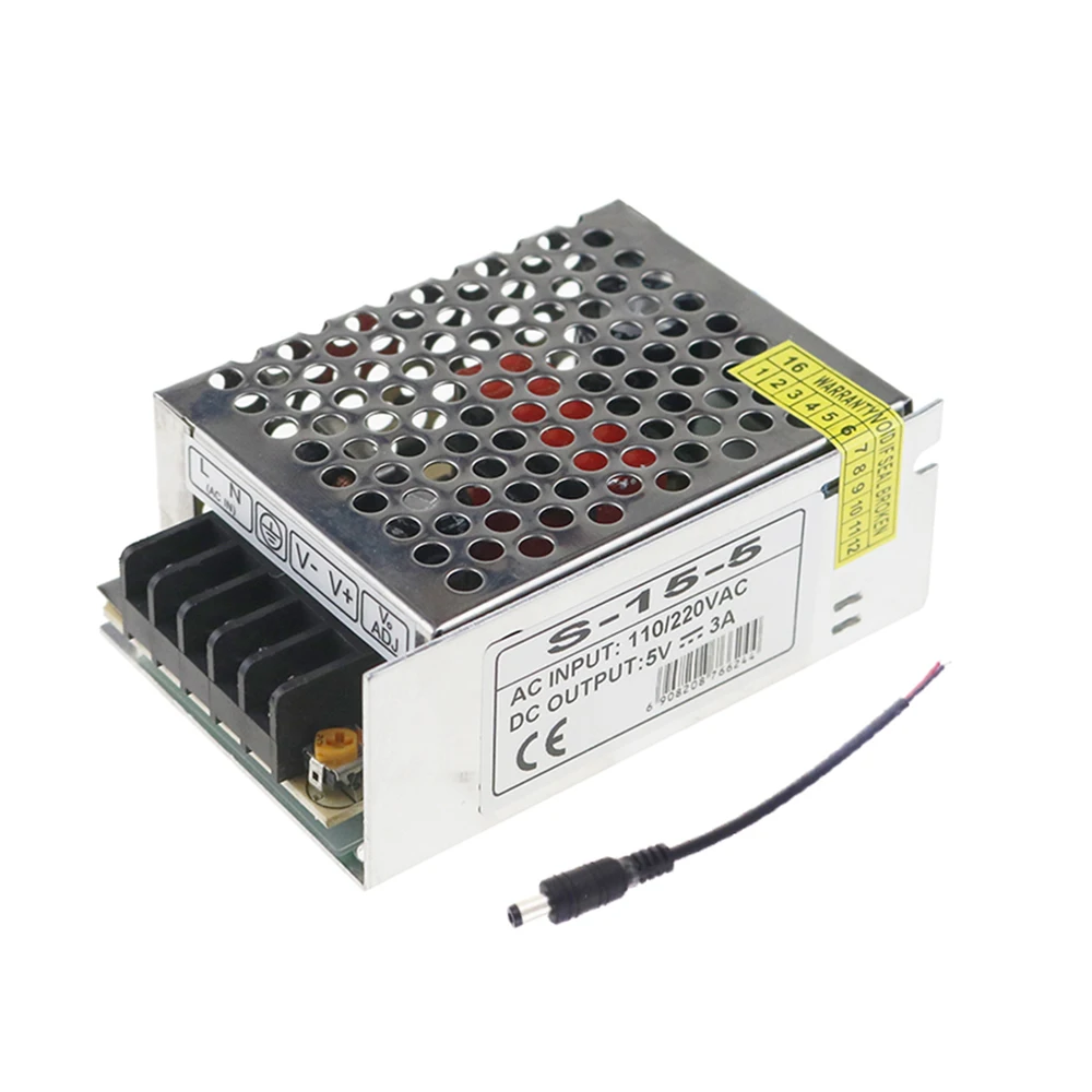 5V 3A Power Supply Transformer Adapter + DC cable AC100-240V input DC5V output for LED Strip lighting Aluminum 87*58*33mm UW
5V 3A Power Supply Transformer Adapter + DC cable AC100-240V input DC5V output for LED Strip lighting Aluminum 87*58*33mm UW