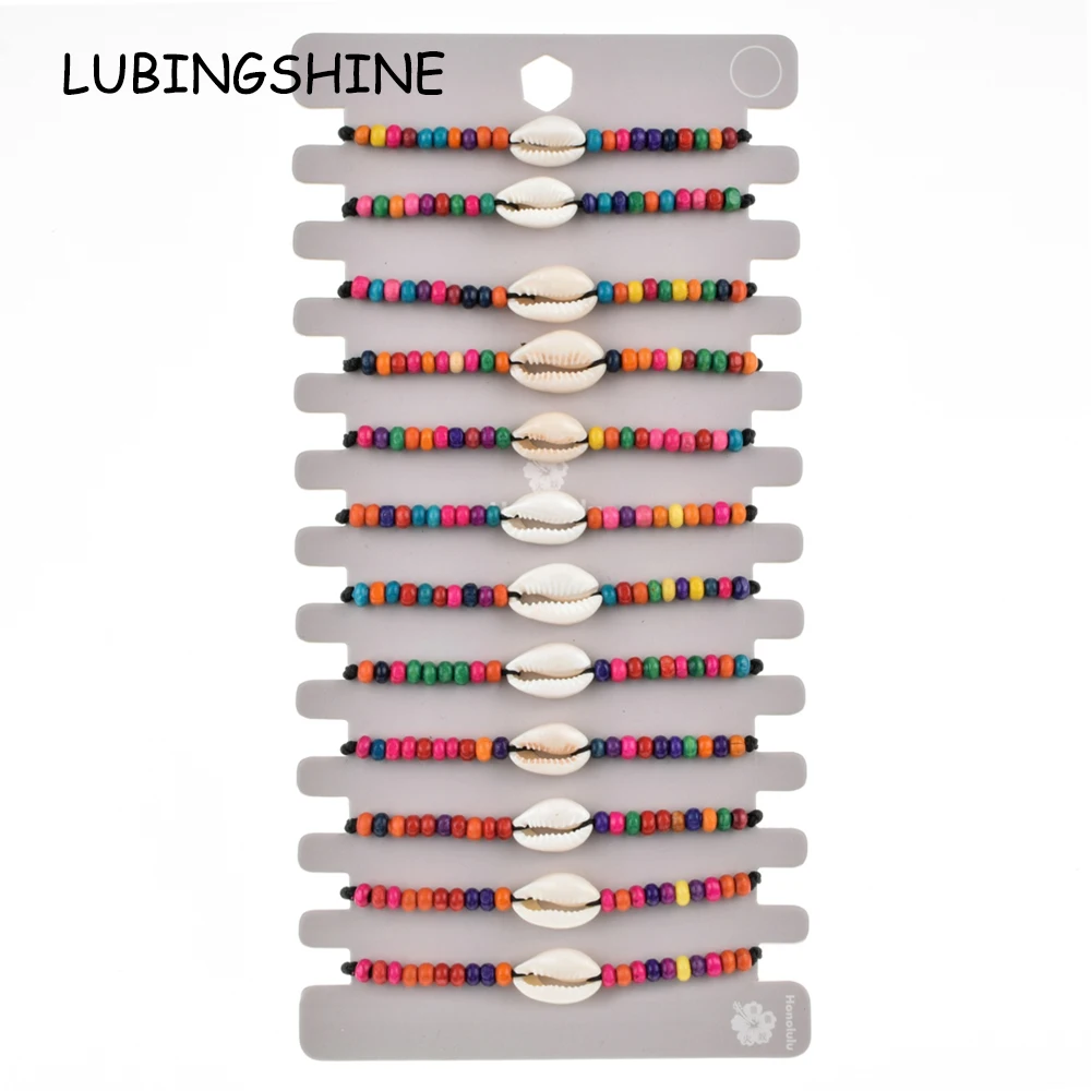 Vintage 12pcs/set Wooden Beads Shell Charms Bracelet Bracelets Women Braided Adjustable Chain Anklets Wristband Jewelry Gift
Vintage 12pcs/set Wooden Beads Shell Charms Bracelet Bracelets Women Braided Adjustable Chain Anklets Wristband Jewelry Gift