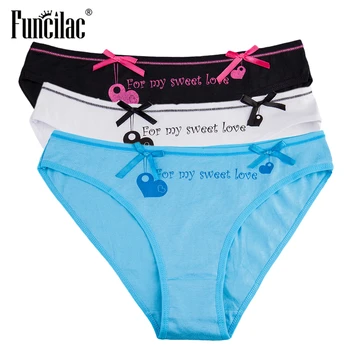 FUNCILAC Brand Sexy Cotton Briefs For Women Letter Love Print Panties kawaii Bow Female Underwear Modis Calcinha Lingerie 3pcs
FUNCILAC Brand Sexy Cotton Briefs For Women Letter Love Print Panties kawaii Bow Female Underwear Modis Calcinha Lingerie 3pcs