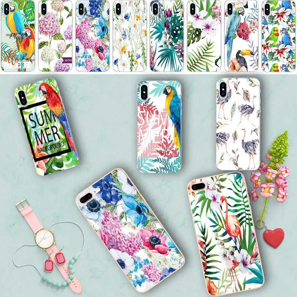 Summer Tropical Plant Bird Flower Case for iPhone X 5 S 5S XR XS Max 6 6S 7 8 Plus Cover Soft Silicone Phone Fundas Capinha
Summer Tropical Plant Bird Flower Case for iPhone X 5 S 5S XR XS Max 6 6S 7 8 Plus Cover Soft Silicone Phone Fundas Capinha