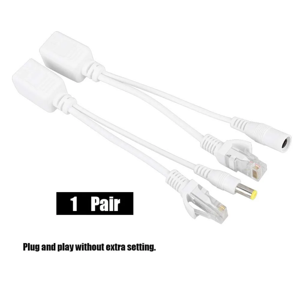 POE Adapter cable RJ45 Cable Power Over Ethernet Adapte Injector Splitter DC 12 V 1 Pair for IP Camera
POE Adapter cable RJ45 Cable Power Over Ethernet Adapte Injector Splitter DC 12 V 1 Pair for IP Camera