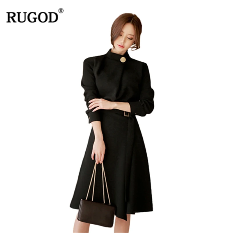 RUGOD New Autumn Dress Women Solid O-Neck Dress with Sashes A-Line Three Quarter Sleeve Elegant Dress robe femme ete 2019
RUGOD New Autumn Dress Women Solid O-Neck Dress with Sashes A-Line Three Quarter Sleeve Elegant Dress robe femme ete 2019