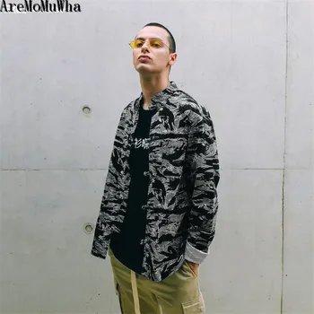 AreMoMuWha Autumn new style European and American street trend tiger pattern camouflage Men'stand collar long sleeve shirt QX083
AreMoMuWha Autumn new style European and American street trend tiger pattern camouflage Men'stand collar long sleeve shirt QX083
