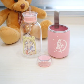 450ML Glass Bottle With lid With Straw Drinking Water Bottles Lovely Cartoon Portable Hiking Camping My Bottle Children Kids
450ML Glass Bottle With lid With Straw Drinking Water Bottles Lovely Cartoon Portable Hiking Camping My Bottle Children Kids