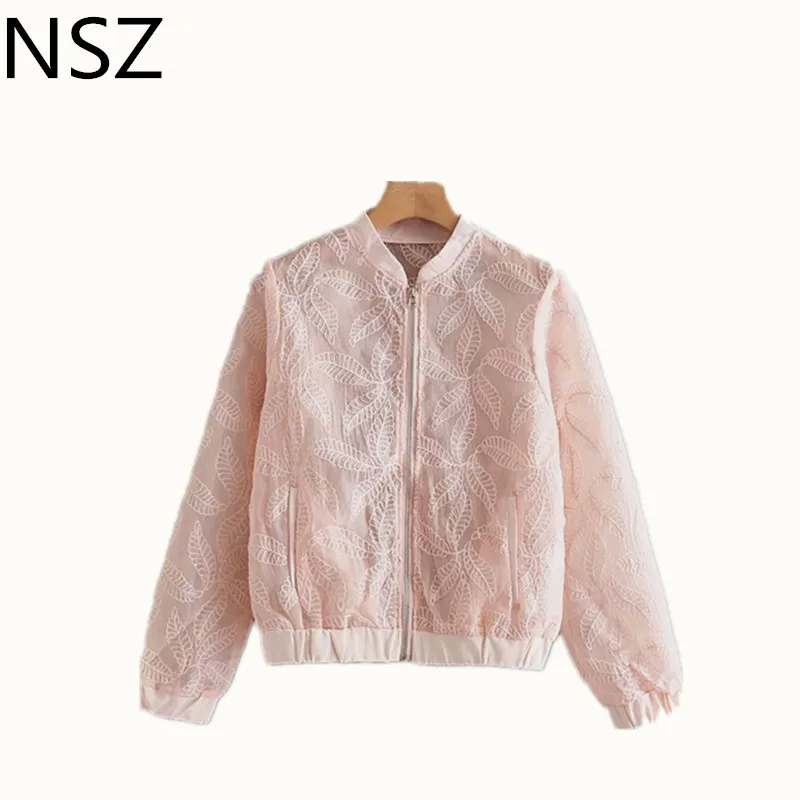 NSZ Women Pink Embroidery Jacket Zipper Long Sleeve Summer Jacket Coat Outerwear
NSZ Women Pink Embroidery Jacket Zipper Long Sleeve Summer Jacket Coat Outerwear