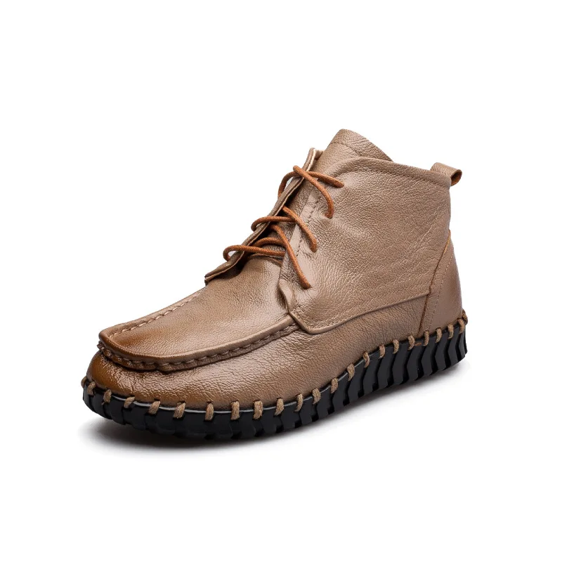 CHAISHOU spring and autumn new leather genuineness lace-up casual flat boots Plus size round toe woman shoes Snow Boots
CHAISHOU spring and autumn new leather genuineness lace-up casual flat boots Plus size round toe woman shoes Snow Boots