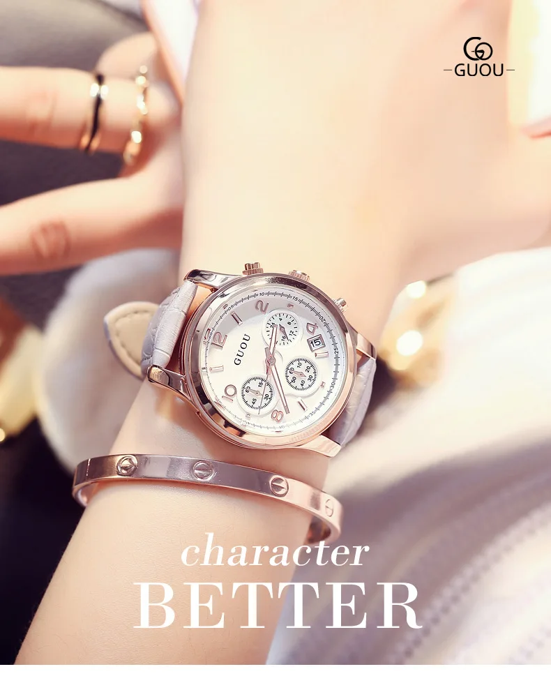 2017 New GUOU Women Diamond Watches Lady Luxury Wristwatches Leather Dress Date Watch Women Rhinestone Watches Fashion Hours
2017 New GUOU Women Diamond Watches Lady Luxury Wristwatches Leather Dress Date Watch Women Rhinestone Watches Fashion Hours