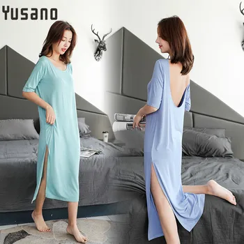 2019 Women's Sexy Nightgown Hole Back Sleepwear Sleep Dress Plus Size Nightdress Modal Home Dress Big Size Nightwear Night Dress
2019 Women's Sexy Nightgown Hole Back Sleepwear Sleep Dress Plus Size Nightdress Modal Home Dress Big Size Nightwear Night Dress