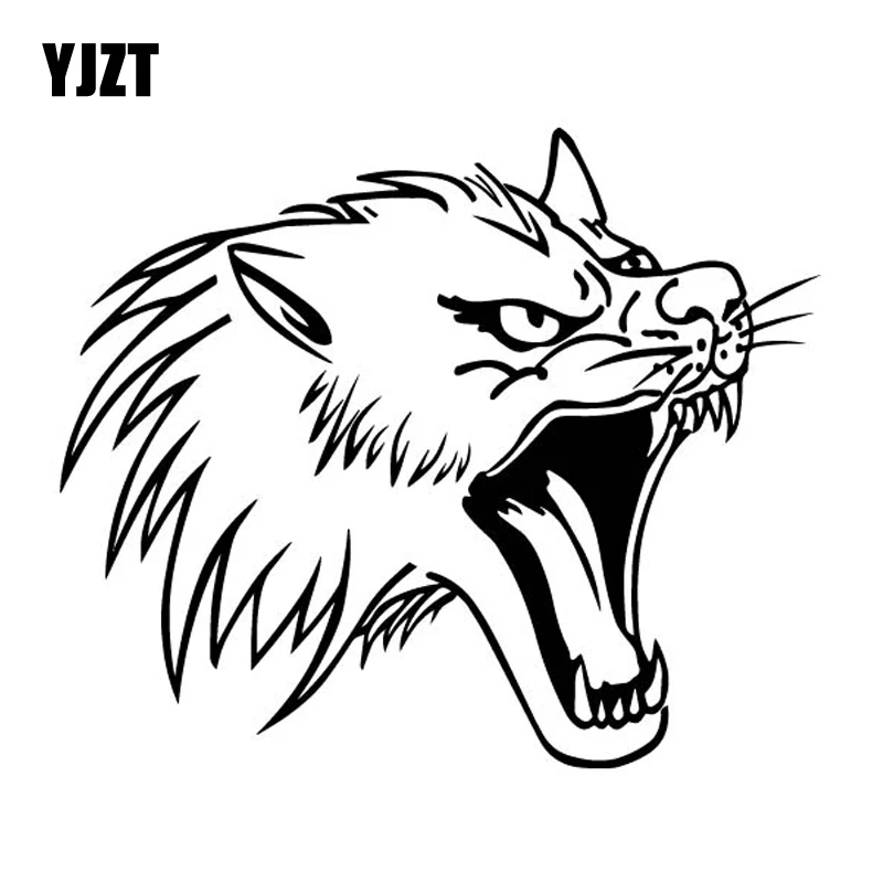 YJZT 16.7CM*14.1CM Wolf Howl Pattern Decor Accessories Car Of Body Sticker Vinyl Decal Black/Silver C4-1080 | Автомобили и