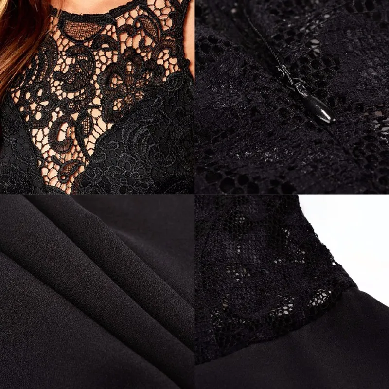 Vestidos 2016 Summer Elegant Women Casual Solid Sleeveless Slim Lace Mini Dress Hollow Out Lace Black Dress 10 Vestidos 2016 Summer Elegant Women Casual Solid Sleeveless Slim Lace Mini Dress Hollow Out Lace Black Dress 10