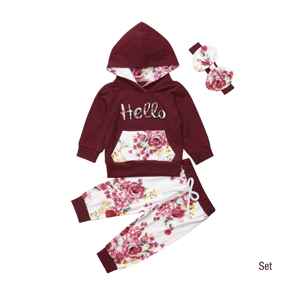 3PIECES Wine red Hoodie For Toddler Kids Baby Girls Clothes Hooded Tops + Pants + Headband Autumn Outfit Set
3PIECES Wine red Hoodie For Toddler Kids Baby Girls Clothes Hooded Tops + Pants + Headband Autumn Outfit Set