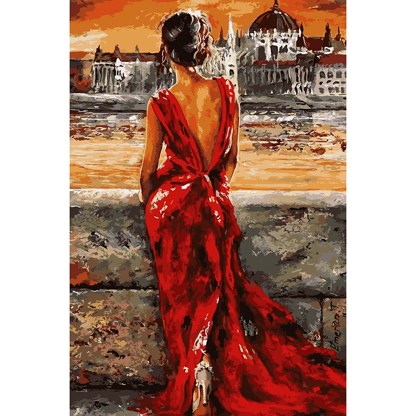 40x50cm Red dress girl & wait Diy oil paintings coloring by numbers hand made canvas painting by numbers modern home decor AL021
40x50cm Red dress girl & wait Diy oil paintings coloring by numbers hand made canvas painting by numbers modern home decor AL021