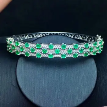 Fidelity natural 3mm emerald Bangles s925 sterling silver luxury fine jewelry for women party natural green gemstone
Fidelity natural 3mm emerald Bangles s925 sterling silver luxury fine jewelry for women party natural green gemstone