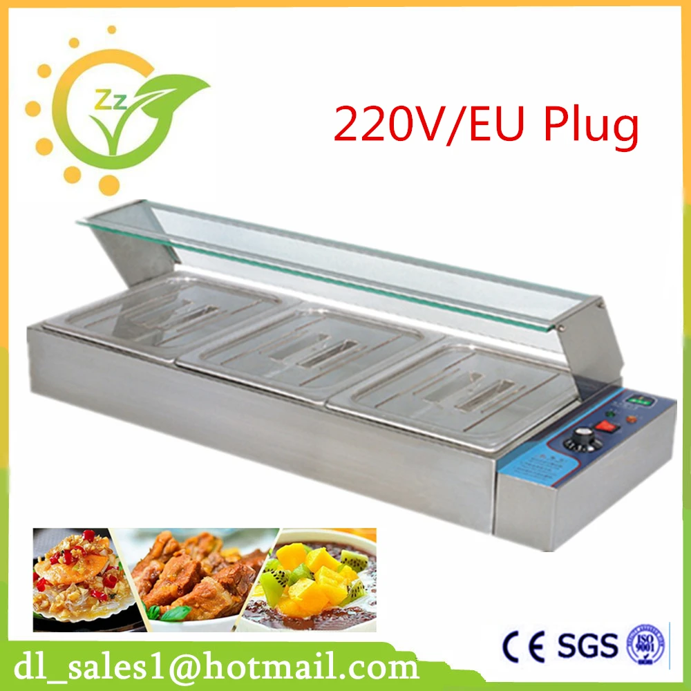 

Brand New 3 Pans Electric Stainless Steel Hot Food Warmer Buffet Server Bain Marie Kitchen Equipment