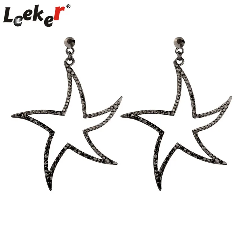 LEEKER Women Vintage Jewelry Big Hollow Star Black Earrings With Cubic Zircon For Female Wedding Party LK9
LEEKER Women Vintage Jewelry Big Hollow Star Black Earrings With Cubic Zircon For Female Wedding Party LK9
