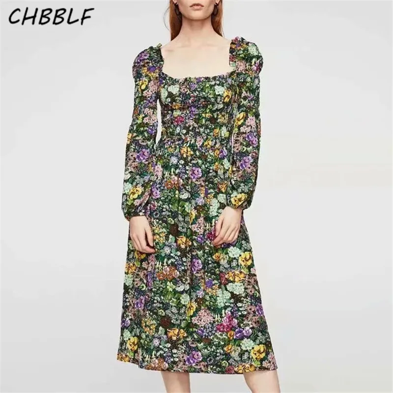 CHBBLF women vintage flower print dress square collar puff sleeve female bohemian dress chic vestidos C8777
CHBBLF women vintage flower print dress square collar puff sleeve female bohemian dress chic vestidos C8777
