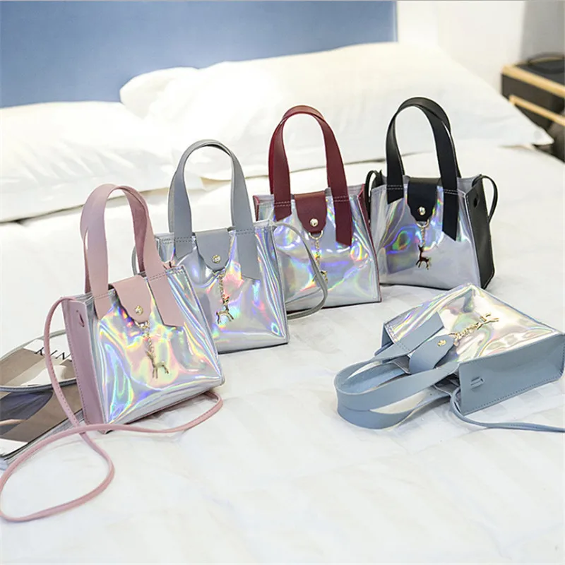 5 Colors Women PU Laser Fashion Crossbody Bag Lady Girls Beach Style Bucket Bag Holographic Transparent Clear Tote Handbag
5 Colors Women PU Laser Fashion Crossbody Bag Lady Girls Beach Style Bucket Bag Holographic Transparent Clear Tote Handbag