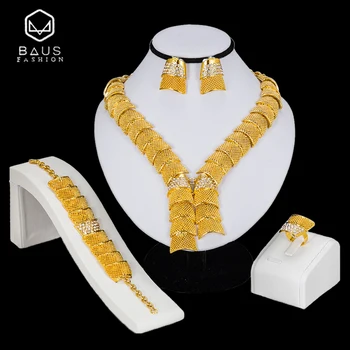 BAUS Bridal Gift Nigerian Wedding African Beads Jewelry Set Wholesale Fashion Woman Ethiopia Dubai Gold Color Jewelry Set Design
BAUS Bridal Gift Nigerian Wedding African Beads Jewelry Set Wholesale Fashion Woman Ethiopia Dubai Gold Color Jewelry Set Design