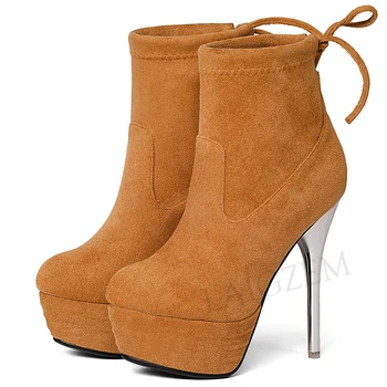 LAIGZEM SEXY Women Ankle Boots Breathable Stiletto Heeled Platform Boots Botas Feminina Shoes Autumn Winter Small Big Size 34-43 
LAIGZEM SEXY Women Ankle Boots Breathable Stiletto Heeled Platform Boots Botas Feminina Shoes Autumn Winter Small Big Size 34-43