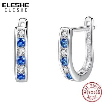 ELESHE Solid 925 Sterling Silver Stud Earrings for Women Blue Crystal CZ Earrings Wedding Engagement Jewelry Female Gift
ELESHE Solid 925 Sterling Silver Stud Earrings for Women Blue Crystal CZ Earrings Wedding Engagement Jewelry Female Gift