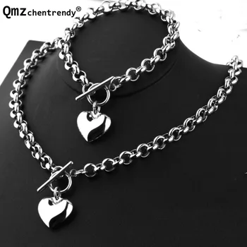 5 Styles Lovers Pairs 316L Stainless Steel Heart Charm Necklace Bracelet Bangle For Women Men Jewelry Sets Lovers Gift
5 Styles Lovers Pairs 316L Stainless Steel Heart Charm Necklace Bracelet Bangle For Women Men Jewelry Sets Lovers Gift