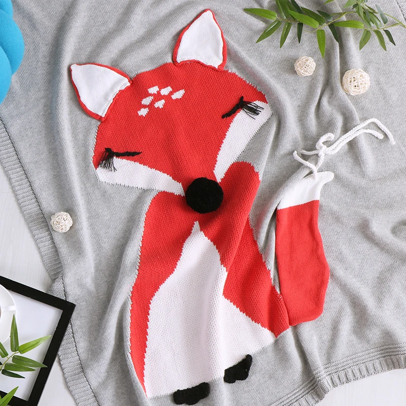 Cute 100% Cotton Blankets for Kid Children 90x110cm Red Fox Cat Wing Style Knitted Air Conditioner Throw Blanket Baby Gifts
Cute 100% Cotton Blankets for Kid Children 90x110cm Red Fox Cat Wing Style Knitted Air Conditioner Throw Blanket Baby Gifts