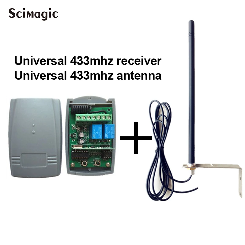 1 X Universal remote control receiver 433mhz + 1 X 433MHZ remote control gain antenna for gate/garage door/shutter door
1 X Universal remote control receiver 433mhz + 1 X 433MHZ remote control gain antenna for gate/garage door/shutter door