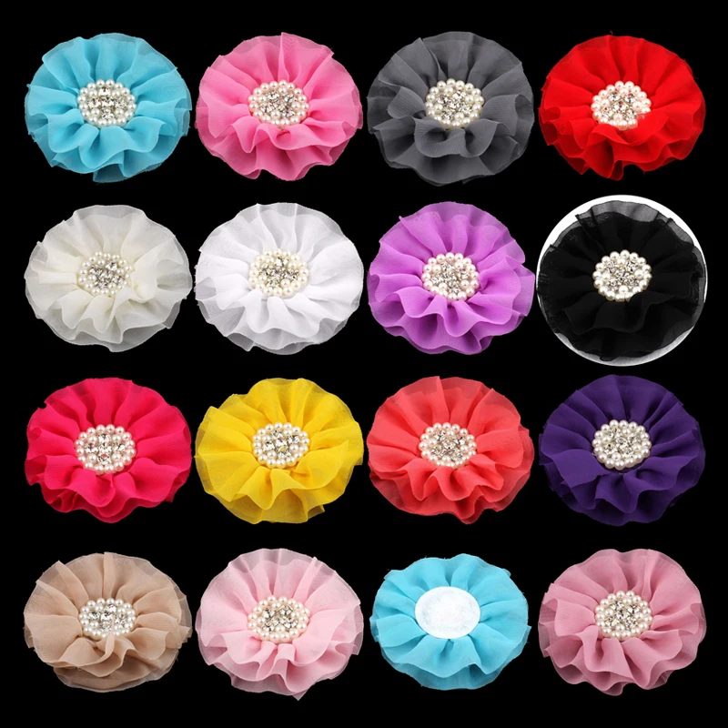 30pcs/lot 4" 15colors Big Chiffon Flower+Rhinestone Pearl Button For Hair Accessories Artificial Fabric Flowers For Headbands
30pcs/lot 4" 15colors Big Chiffon Flower+Rhinestone Pearl Button For Hair Accessories Artificial Fabric Flowers For Headbands